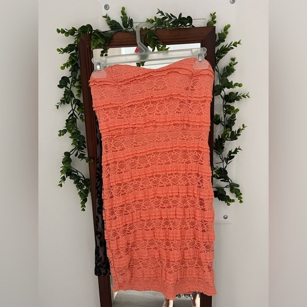 Peach Strapless Dress
